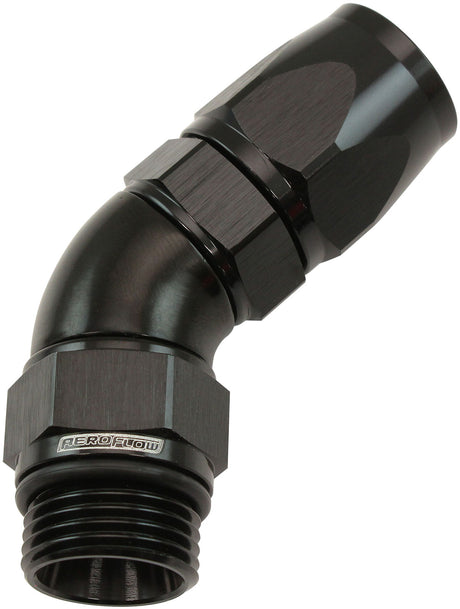 Aeroflow ORB Taper Swivel 45° Hose End -10 ORB to -10AN - AF582-10-10DBLK AF582-10-10DBLK