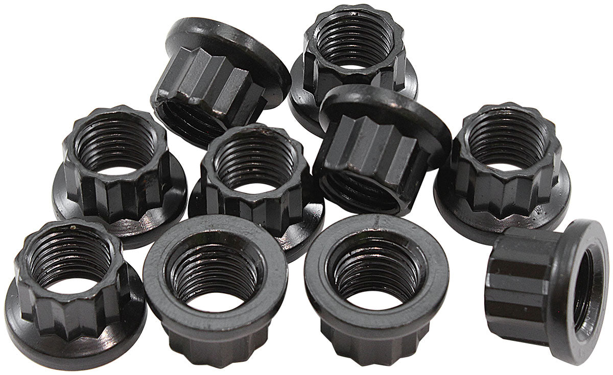 Aeroflow 12-Point Nuts, Chrome Moly Black Oxide, 10-Pack - AF34-30-0010 AF34-30-0010