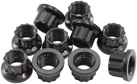 Aeroflow 12-Point Nuts, Chrome Moly Black Oxide, 10-Pack - AF34-30-0010 AF34-30-0010
