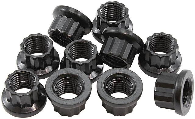 Aeroflow 12-Point Nuts, Chrome Moly Black Oxide, 10-Pack - AF34-30-0010 AF34-30-0010