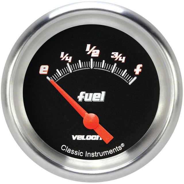 Classic Instruments Velocity Black 2-5/8" Fuel Level Gauge (75-10 Ohm) - VS211BAPF