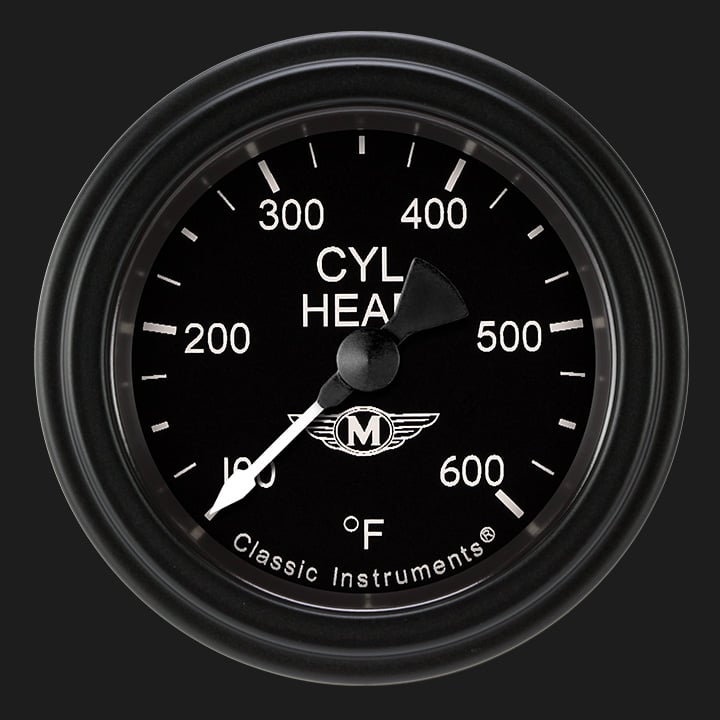 Classic Instruments Moal Bomber 2 1/8" Cylinder Head Temp. Gauge - MA197BLF