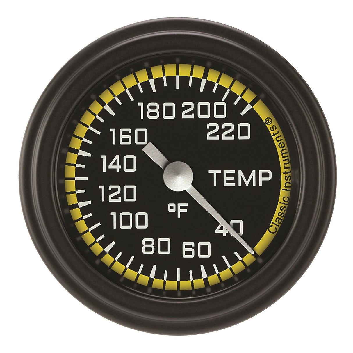 Classic Instruments Autocross Yellow 2 1/8" Stock Eliminator Temp. Gauge - AX129YBLF