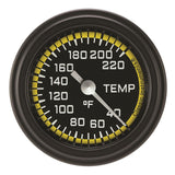 Classic Instruments Autocross Yellow 2-1/8" Stock Eliminator Temp Gauge - AX129YBLF