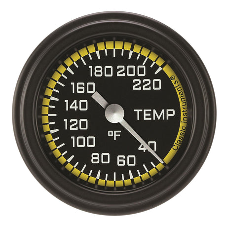 Classic Instruments Autocross Yellow 2 1/8" Stock Eliminator Temp. Gauge - AX129YBLF