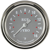 Classic Instruments Silver Gray 2-5/8" Exhaust Gas Tempature Gauge - SG398SLF