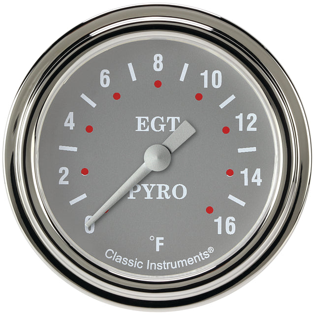 Classic Instruments Silver Gray 2-5/8" Exhaust Gas Tempature Gauge - SG398SLF