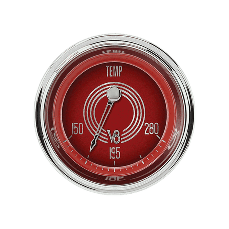 Classic Instruments V8 RED STEELIE 2IN WATER TEMP - V8RS26SLC