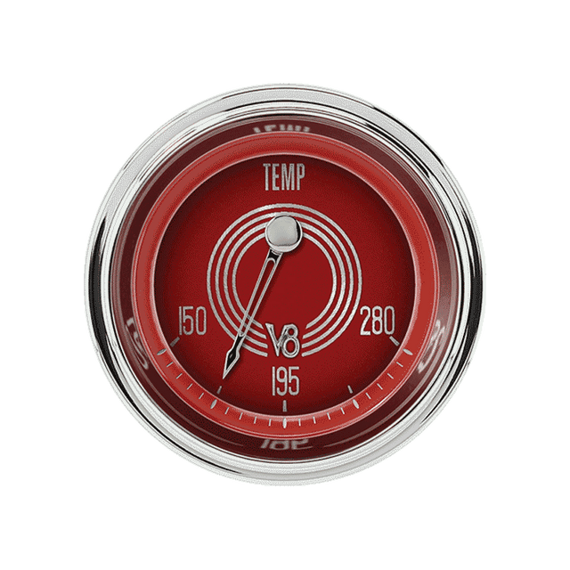 Classic Instruments V8 RED STEELIE 2IN WATER TEMP - V8RS26SLF