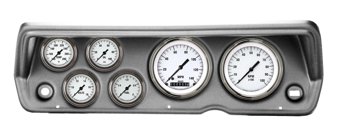 Classic Instruments 70-76 DUSTER WHITE HOT FS 6ga SET-MOPAR - CDDU70WH101BA