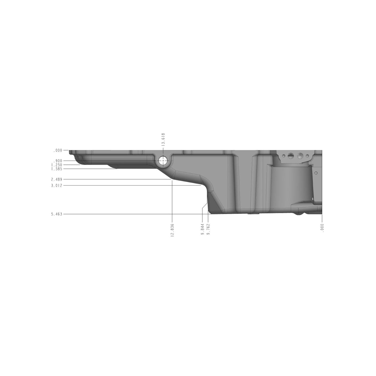Holley 302-3 GM LS Swap Oil Pan - Most Front Clearance