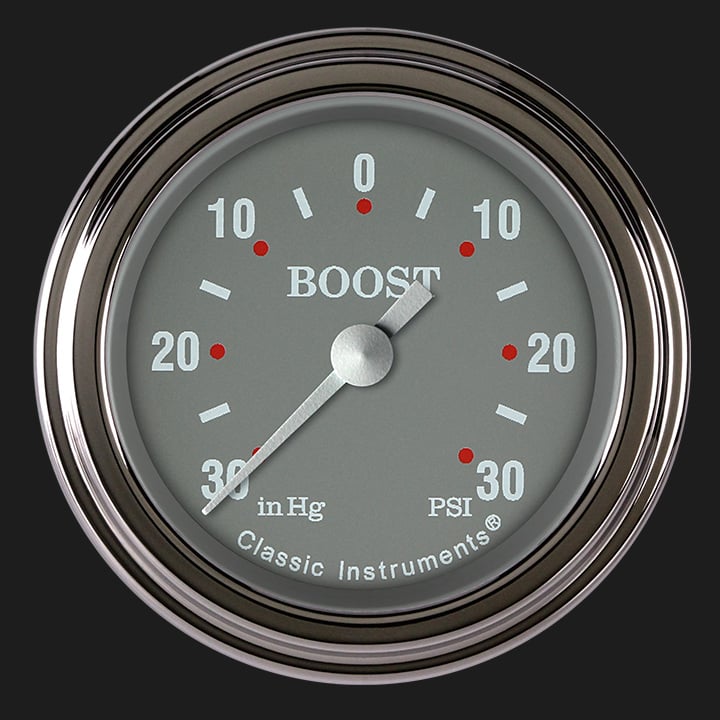 Classic Instruments Silver Gray 2 1/8" Boost/Vac Gauge - SG141SLF