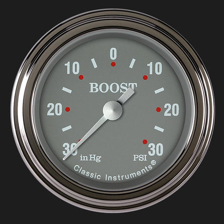 Classic Instruments Silver Gray 2 1/8" Boost/Vac Gauge - SG141SLF