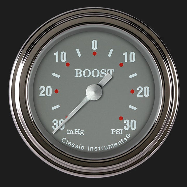Classic Instruments Silver Gray 2 1/8" Boost/Vac Gauge - SG141SLF