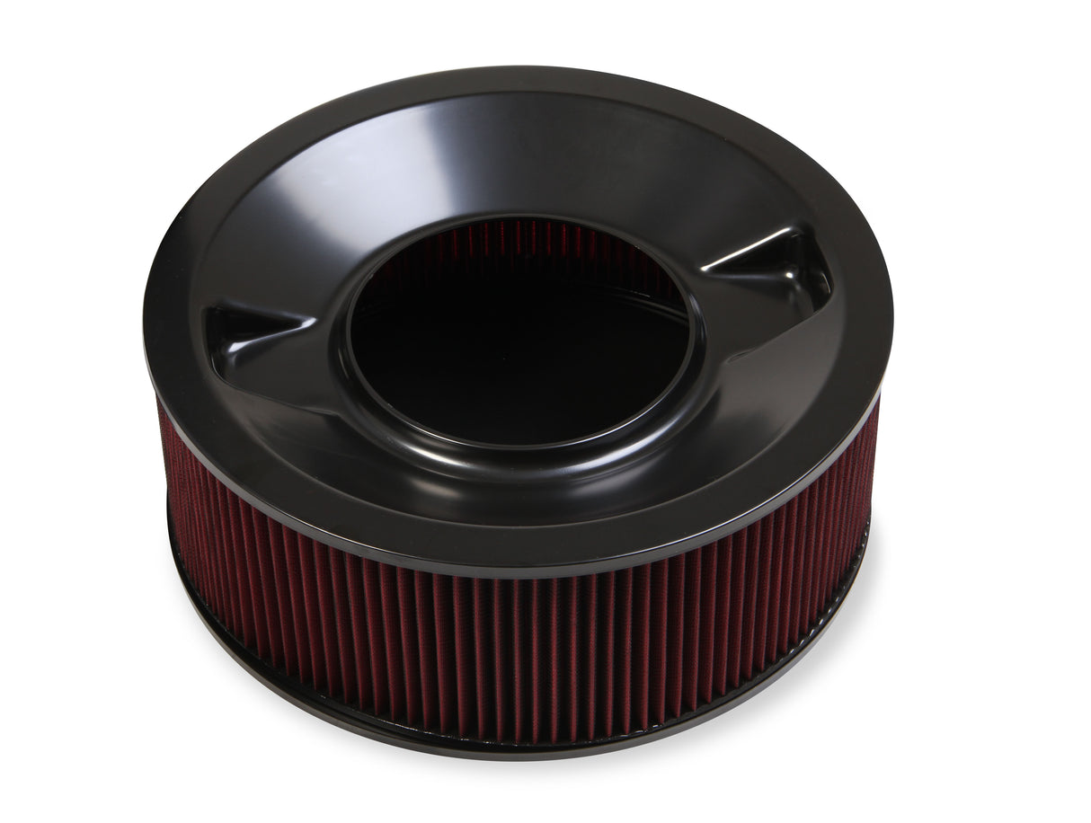 Holley 120-4660 4500 Drop Base Air Cleaner Black w/6" Red Washable Gauze Filter