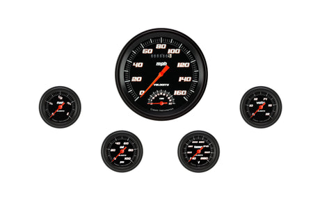 Classic Instruments Velocity Black Five Gauge Set 165 - VS165BBLF