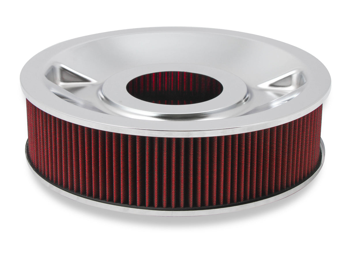 Holley 120-4140 4150 Drop Base Air Cleaner Chrome w/4" Red Washable Gauze Filter
