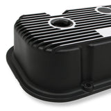 Holley 241-85 M/T Valve Covers - Vintage Style - Finned - BBC - Satin Black