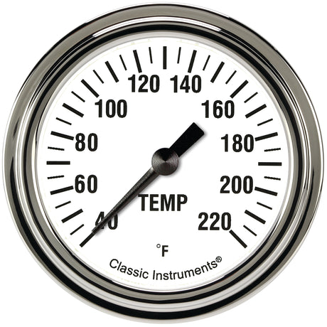 Classic Instruments White Hot 2 5/8" Stock Eliminator Temp. Gauge - WH329SLF