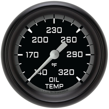 Classic Instruments Autocross Gray 2 5/8" Oil Temperature Gauge - AX328GBLF