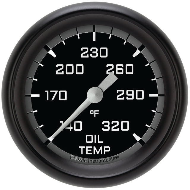 Classic Instruments Autocross Gray 2 5/8" Oil Temperature Gauge - AX328GBLF