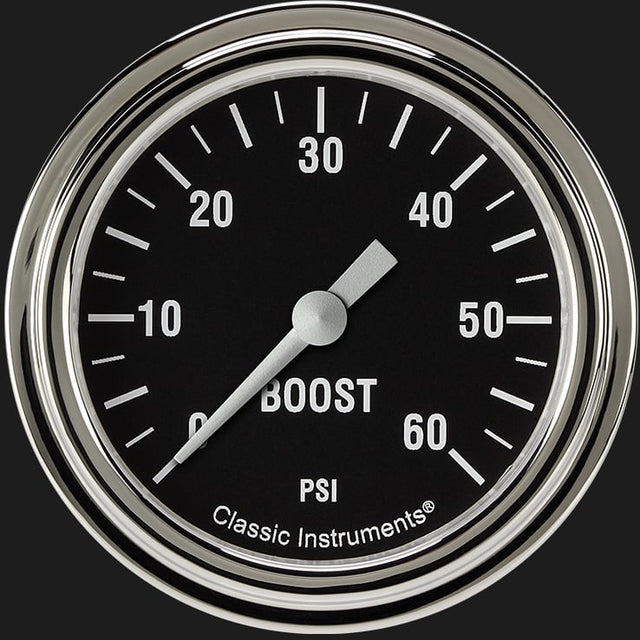 Classic Instruments Hot Rod 2 5/8" Boost Gauge, 60 psi - HR343SLF
