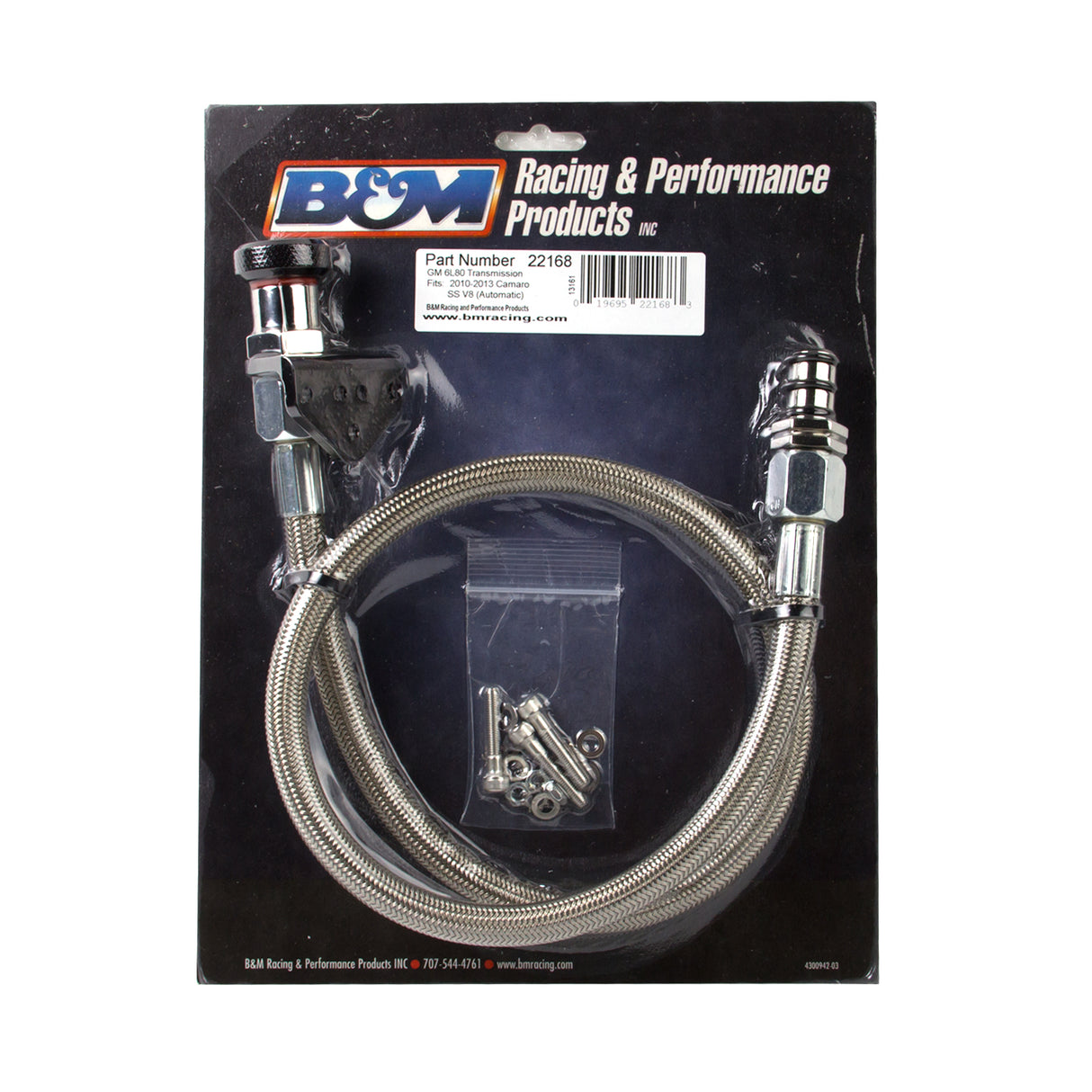 B&M Locking Auto Trans Dipstick & Tube - Billet Aluminum/Stainless Steel Braided - 22168