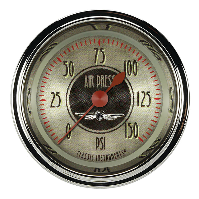 Classic Instruments All American Nickel 2 1/8" Air Pressure Gauge - AN118SHC