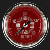 Classic Instruments V8 Red Steelie 2 1/8" Oil Temperature Gauge - V8RS128SHC