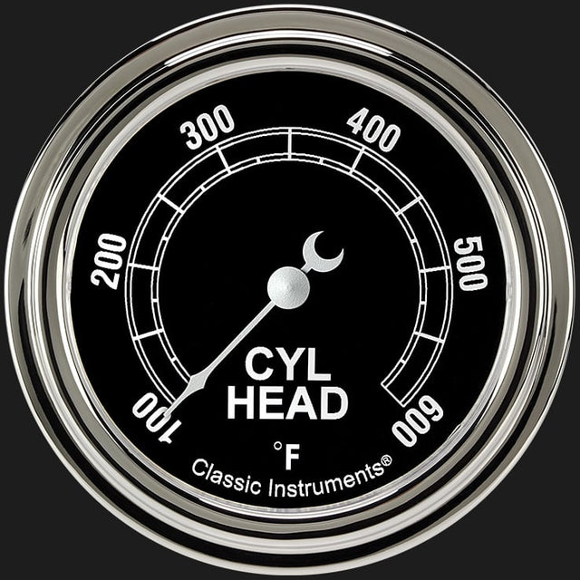 Classic Instruments Traditional 2 5/8" Cylinder Head Temp. Gauge - TR397SLF