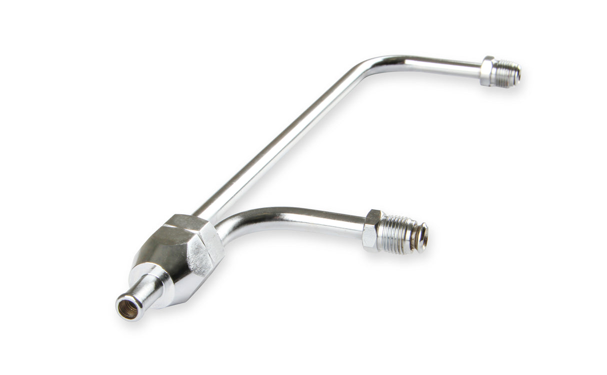 Mr Gasket Fuel Line - 3/8 Inch Dual Inlet - Chrome - 1552
