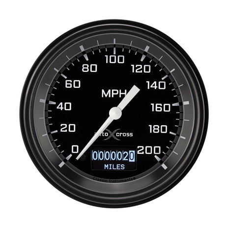 Classic Instruments AutoCross Gray 3 3/8" Speedometer with Information Screen - AX57DGBLF