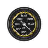 Classic Instruments AutoCross Yellow 2-1/8" Brake Pressure Gauge - AX167YBLF