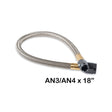 NOS/Nitrous Oxide System NOS Stainless Steel Braided Hose w/Black Fittings -4AN to -3AN, 18-Inch Length - 15345BNOS