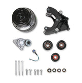 Holley 20-140BK LS High-Mount A/C Accessory Drive Kit - Includes R4 A/C Compressor, Tensioner, & Pulleys- Black Finish