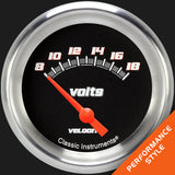 Classic Instruments Velocity Black 2 5/8" Volt Gauge - VS230BAPF