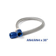 NOS Stainless Steel Braided Hose -4AN 3-foot Blue - 15240NOS