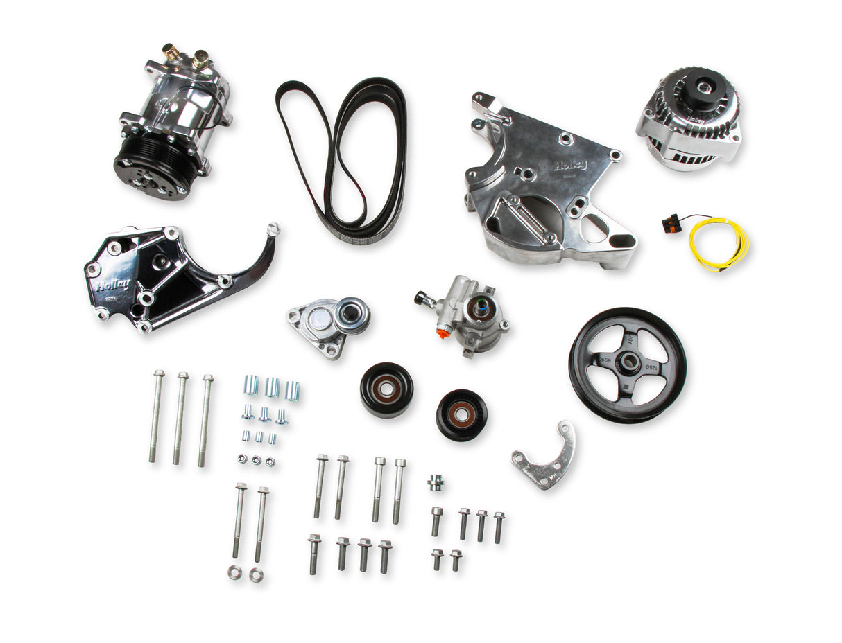 Holley 20-137P LS/LT High-Mount Complete Accessory Drive Kit- Polished Finish