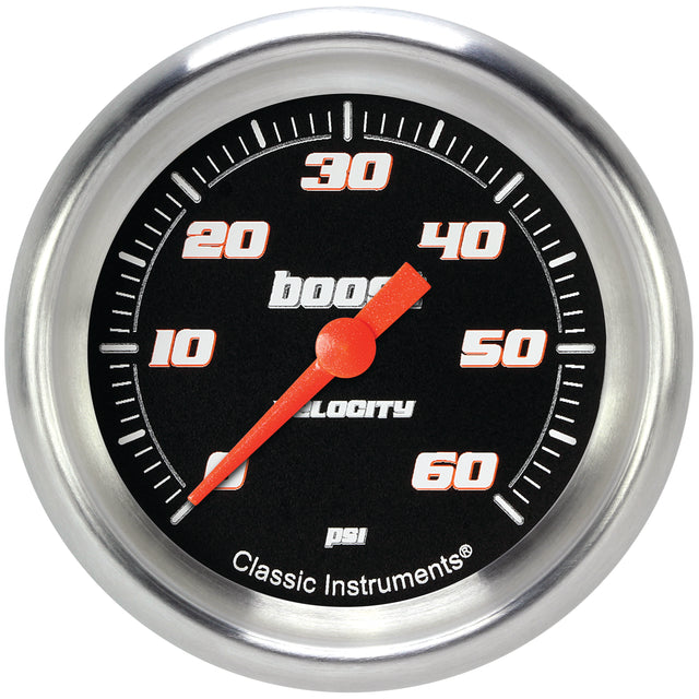Classic Instruments Velocity Black 2-5/8" Boost Gauge (60 PSI) - VS343BAPF