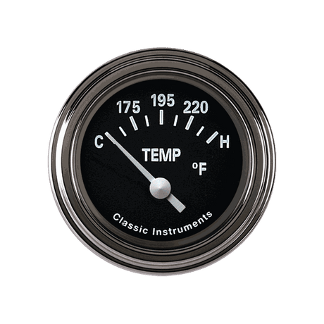 Classic Instruments Tetra Series, Black Temp Gauge - TE26BSLF