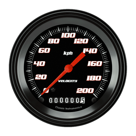 Classic Instruments Velocity Black 3 3/8" Speedometer - VS59BBLF