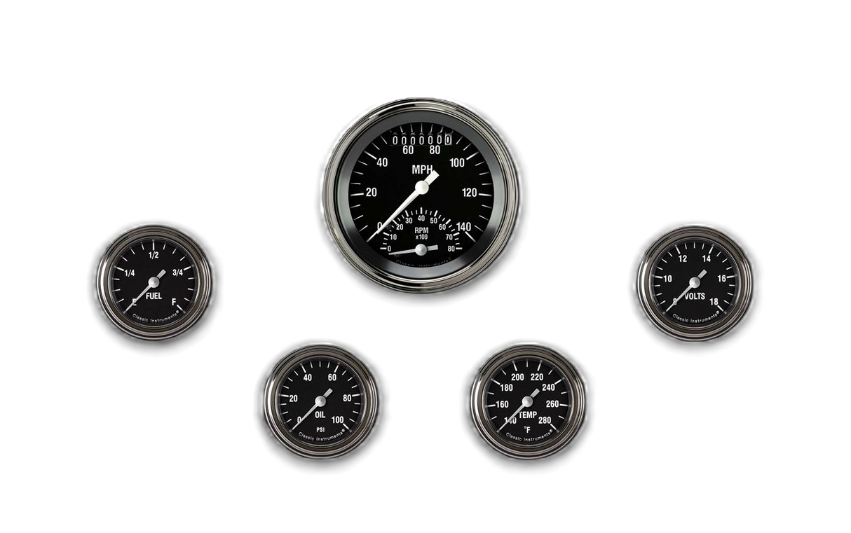 Classic Instruments Hot Rod Five Gauge Set 135 - HR135SLF