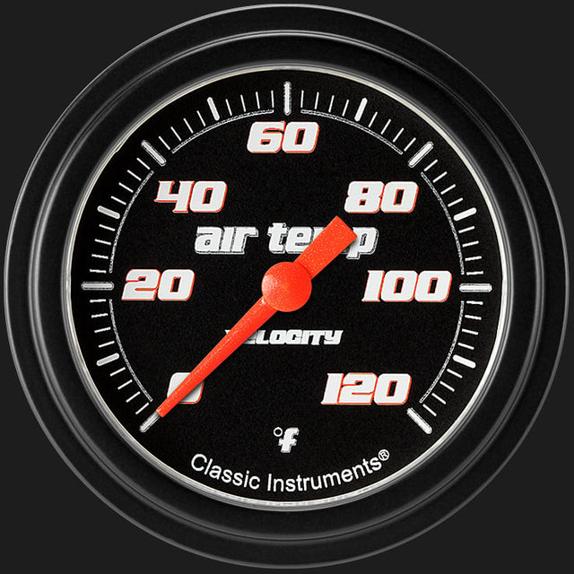 Classic Instruments Velocity Black 2 5/8" Outside Air Temp. Gauge - VS399BBLF