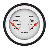 Classic Instruments Velocity White 3 3/8" Dual - VS74WBLF