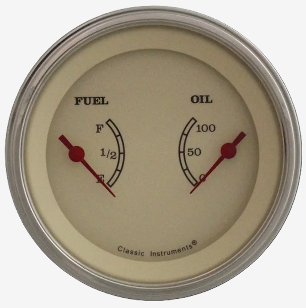 Classic Instruments Vintage 3" Dual - Fuel & Oil - VT72GLF