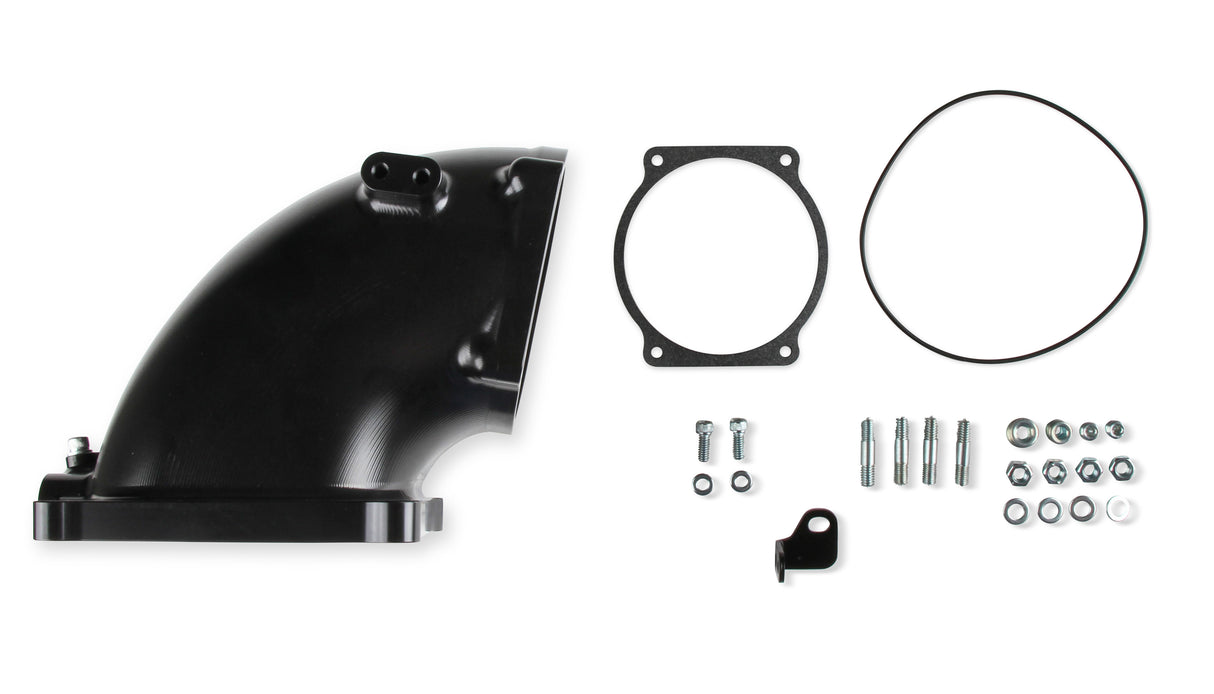 Holley 300-253BK Billet 4500 EFI Throttle Body Intake Elbow-Ls- Black Finish