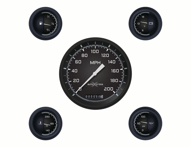 Classic Instruments Auto Cross Gray 6 Gauge Set - AX54GBLF