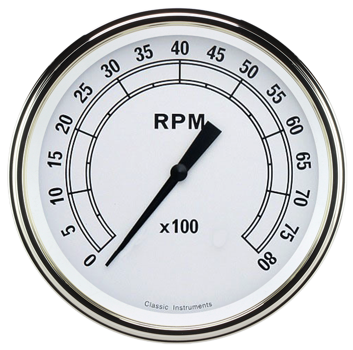 Classic Instruments Classic White 4 5/8" Tachometer - CW71SLF