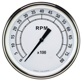Classic Instruments Classic White 5" Tachometer Gauge (8000 RPM) - CW71SLC