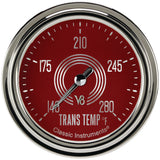 Classic Instruments V8 Red Steelie 2-5/8" Transmission Temperature Gauge - V8RS327SLC